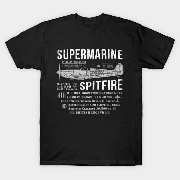 Supermarine Spitfire T-Shirt by 909 Apparel